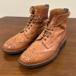 Trickers Stow brogue boots in C-Shade tan